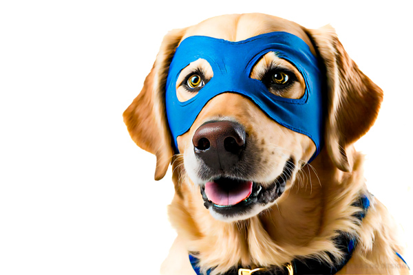 labrador cao usando fantasia de carnaval mascara azul gratis 2