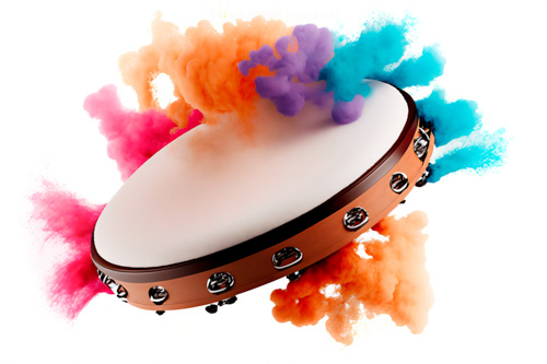 pandeiro fumaca colorida carnaval fundo branco feras do design baixe ilustração de pandeiro de carnaval gratis