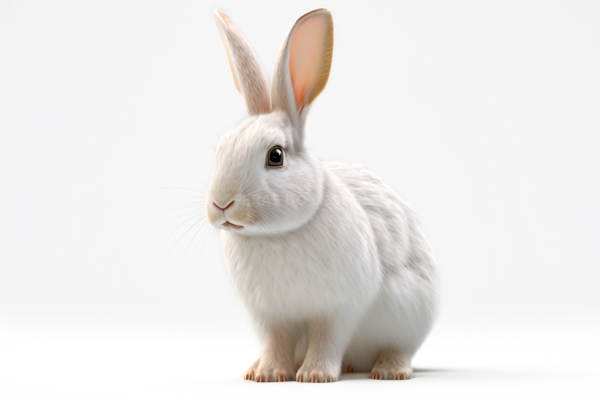 baixar imagem coelho da pascoa realista render 3d fundo branco