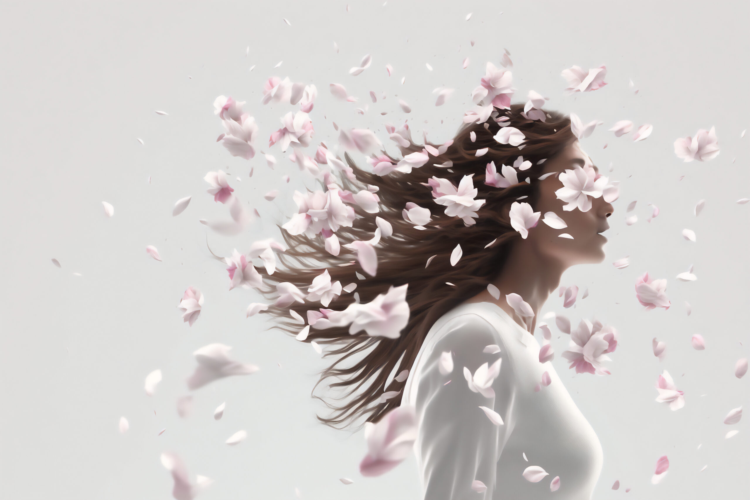 dia da mulher flores voando