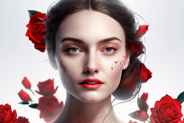 imagem de perfil feminino bonito com rosas