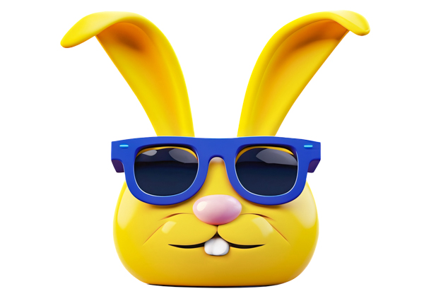 dwnload emoji de oculos coelho amarelo 3d png