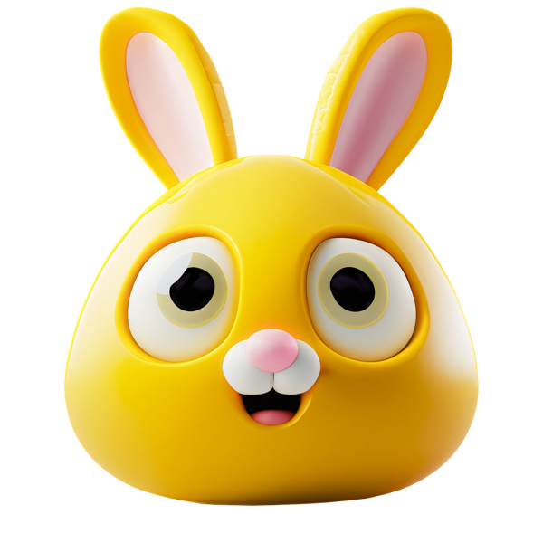 emoji 3d coelho da pascoa em png
