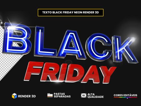 selo 3d black friday gratis neon render 3d